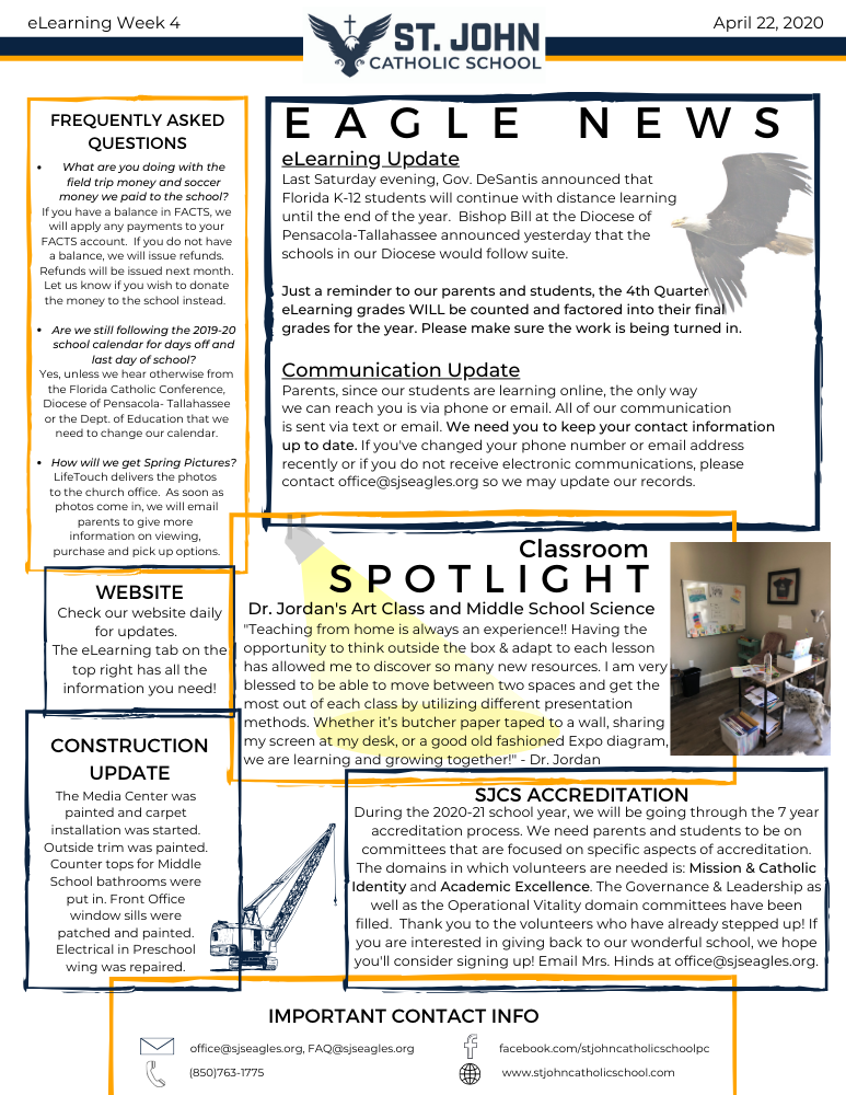 Eagle Newsletter April 22, 2020